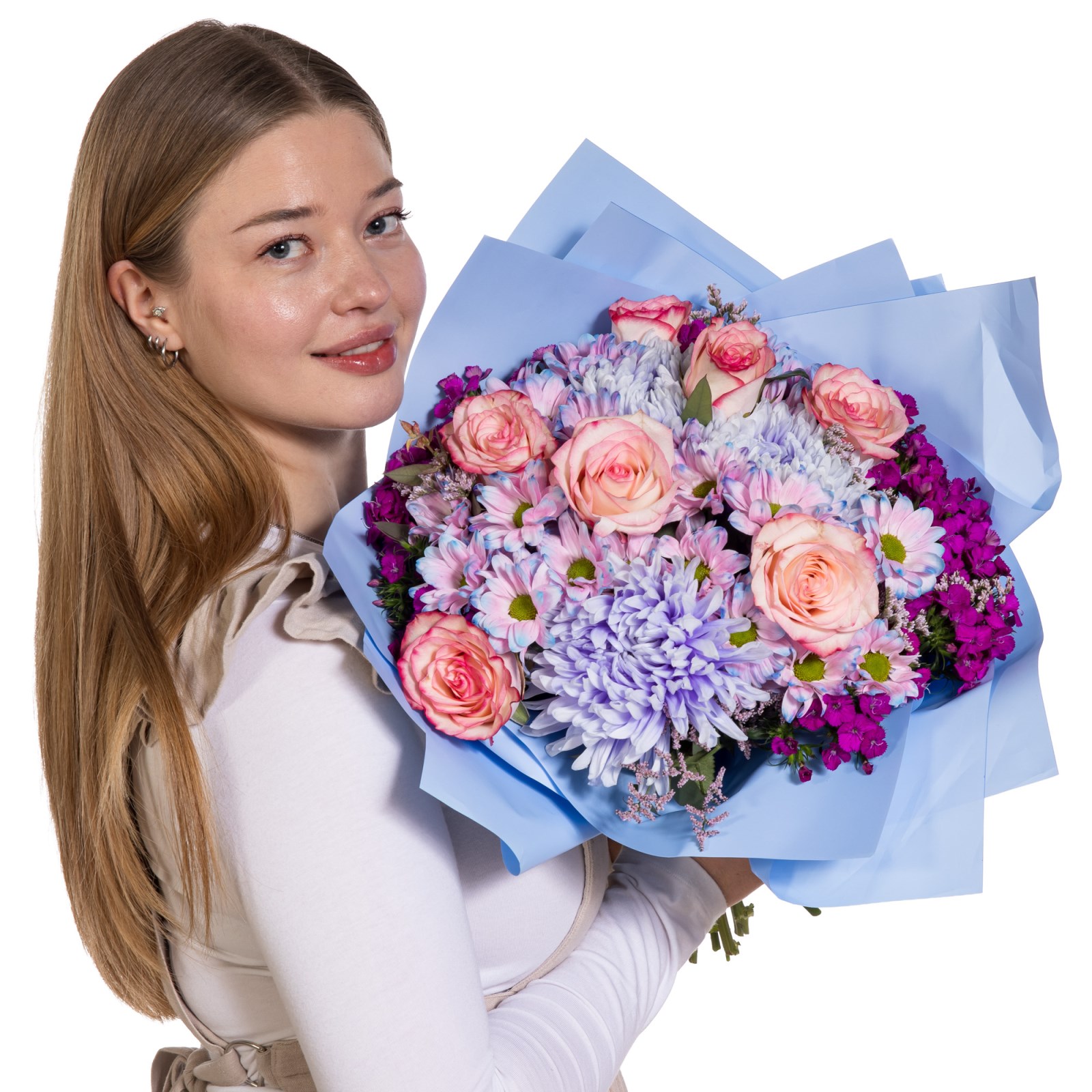 Purple Elegance Gül Krizantem Buketi
