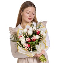 Arctic Flame Beyaz Lale Buketi