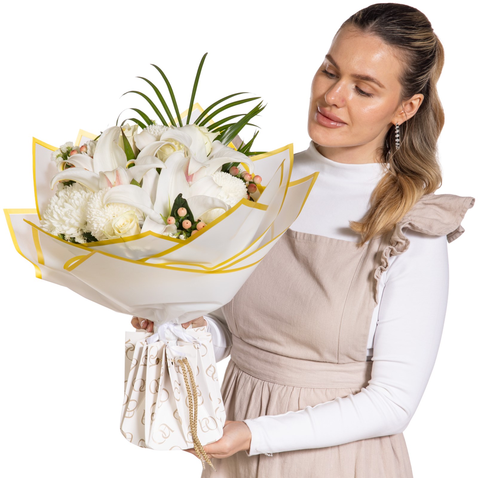 Ivory Zen Beyaz Lilyum Buketi