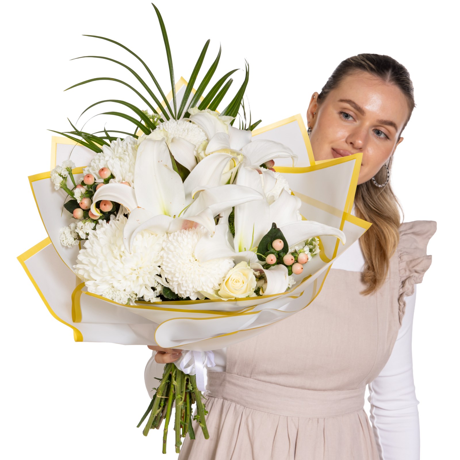 Ivory Zen Beyaz Lilyum Buketi