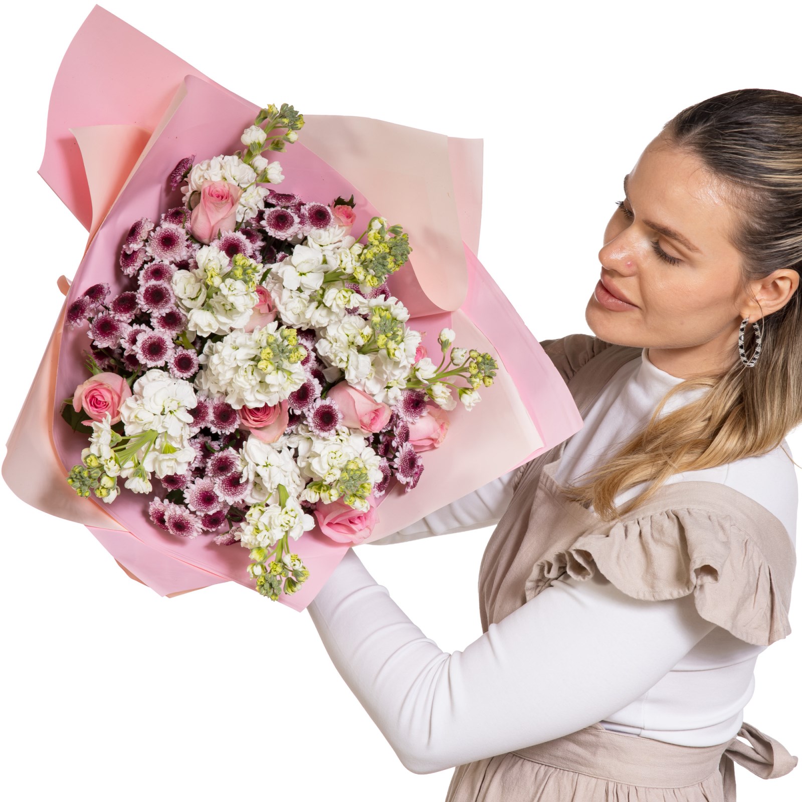 Ethereal Bloom Pembe Gül Buketi