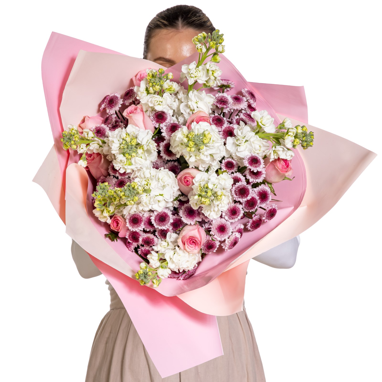 Ethereal Bloom Pembe Gül Buketi