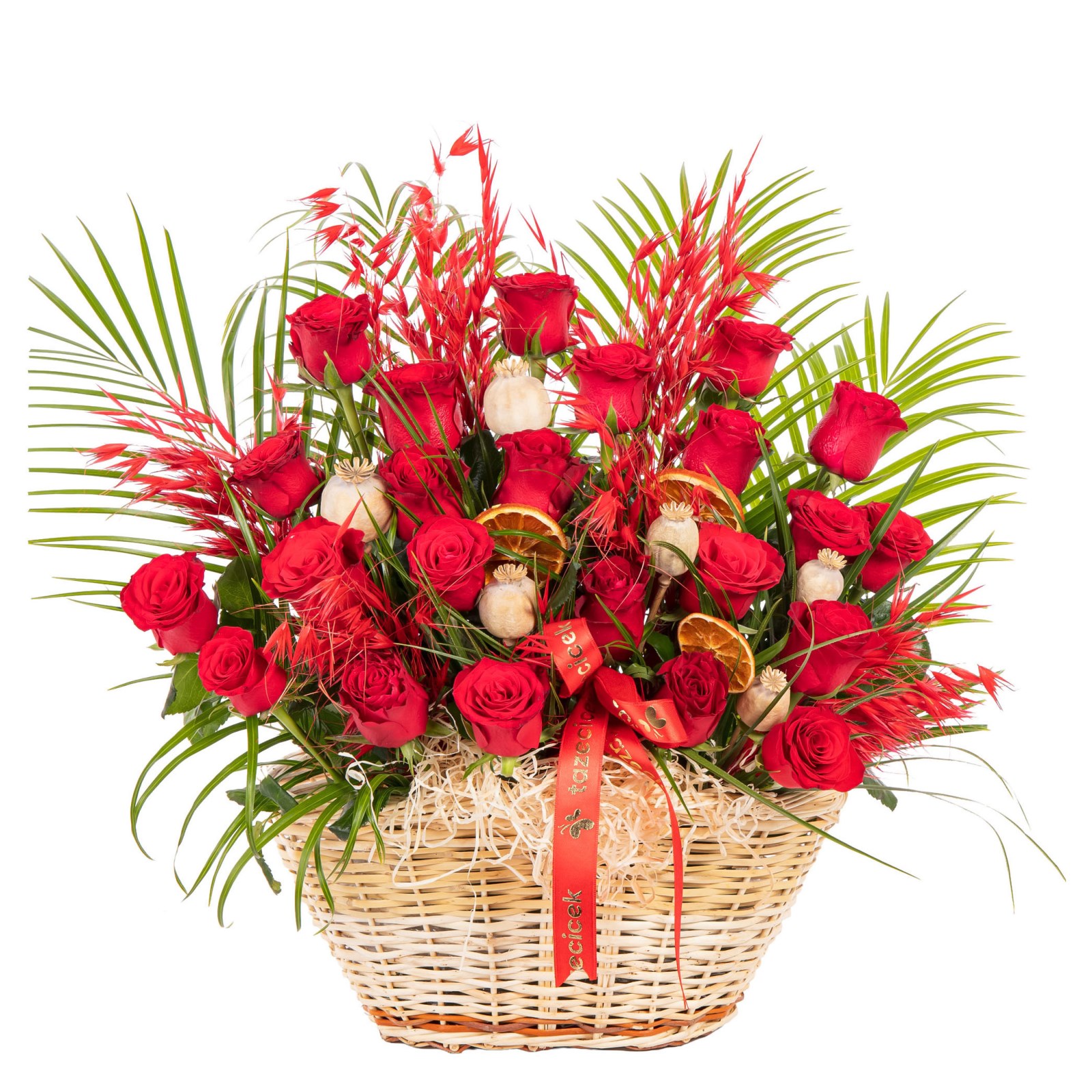 Velvet Fire Rose Garden Premium Gül Sepeti