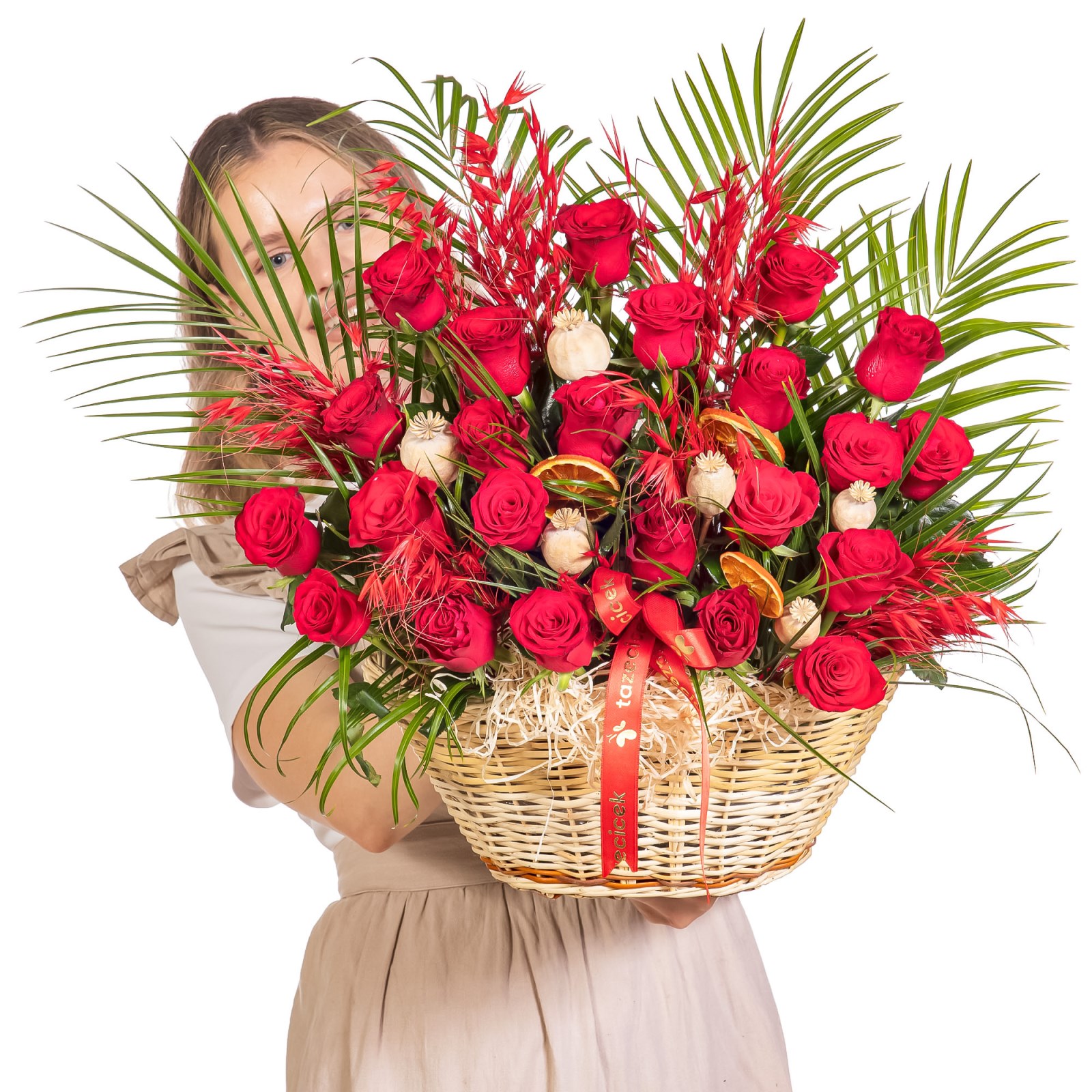 Velvet Fire Rose Garden Premium Gül Sepeti