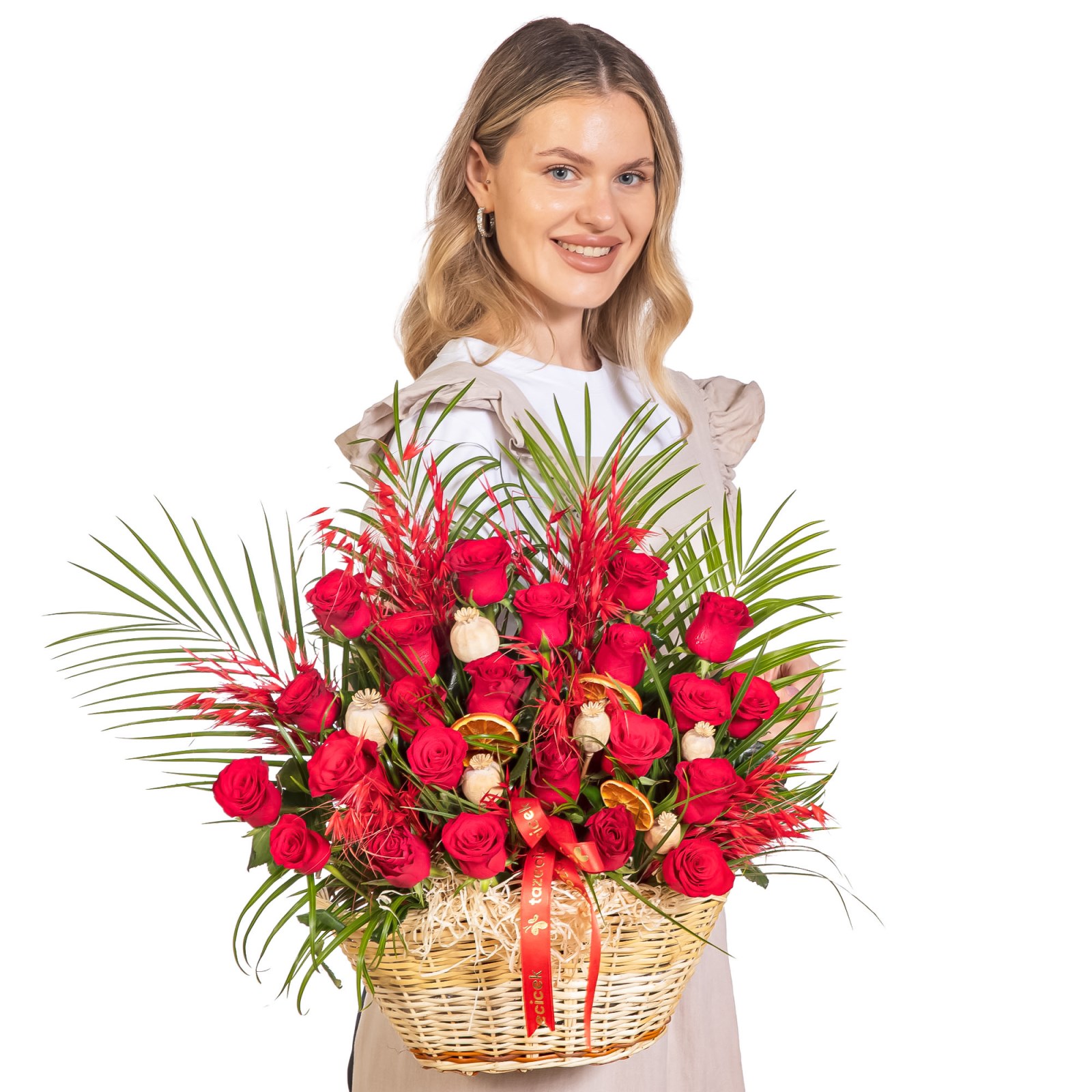 Velvet Fire Rose Garden Premium Gül Sepeti