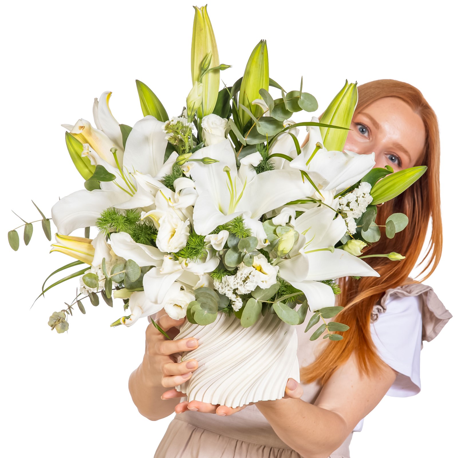 White Destiny Bloom Lilyum Aranjmanı