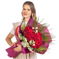 Rouge Prive 61 Kırmızı Gül Buketi