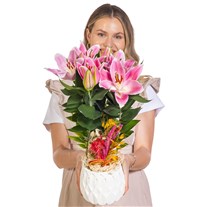 Lattice Pink Lilyum Aranjmanı