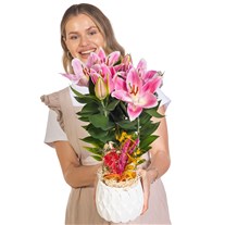 Lattice Pink Lilyum Aranjmanı