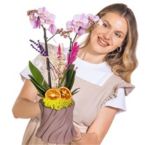 Rosy Log Seramikte Orkide