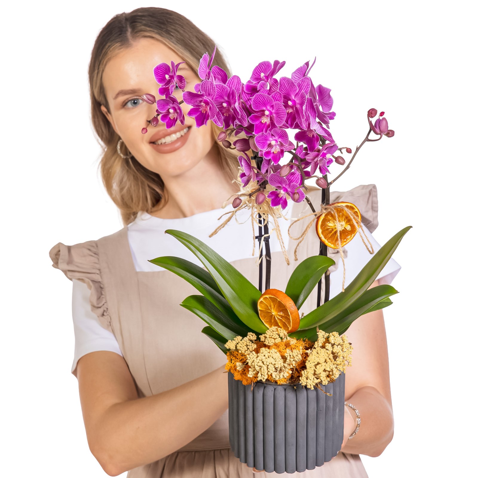 Citrus Berry Çift Dal Orkide