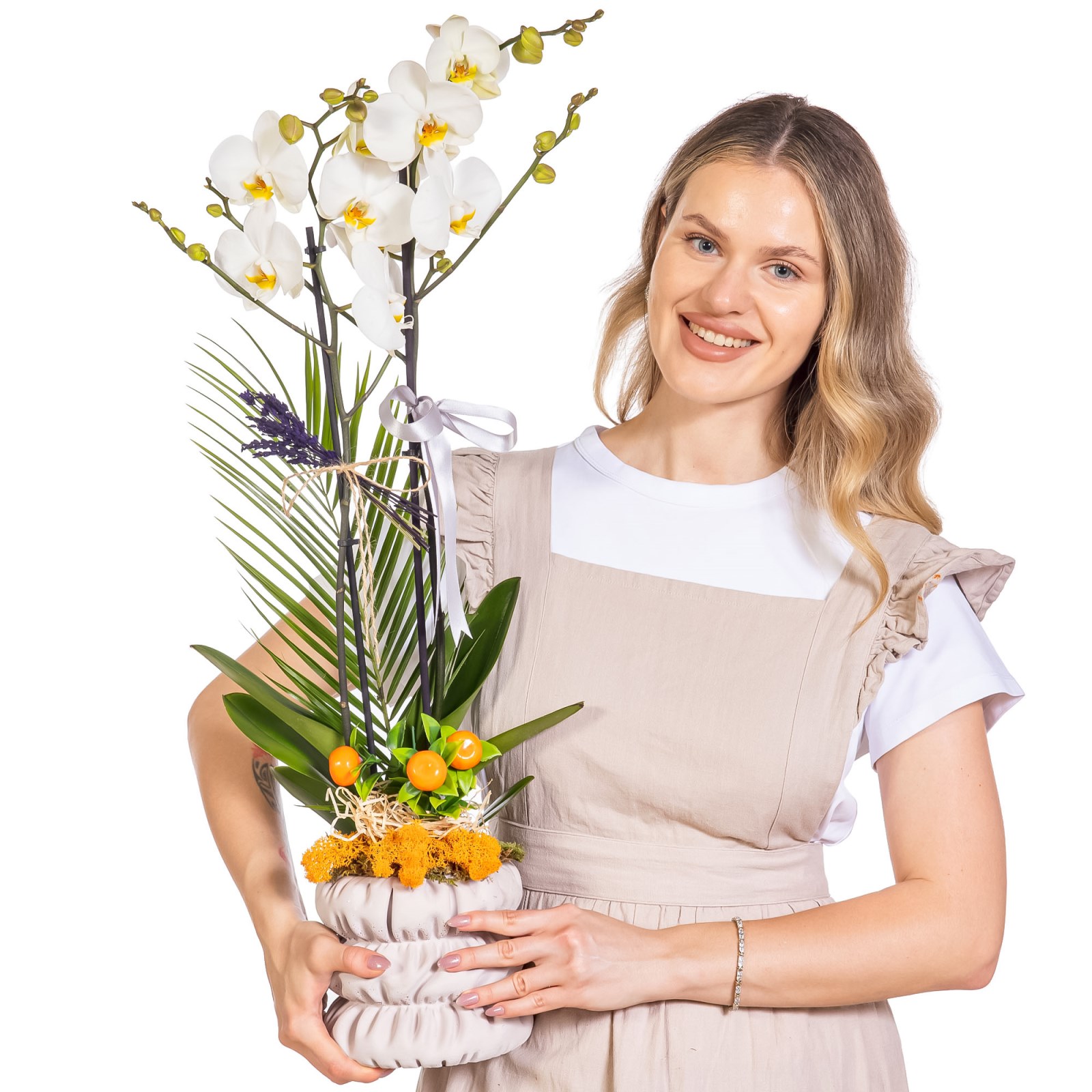 Silver Ribbon Seramikte Orkide