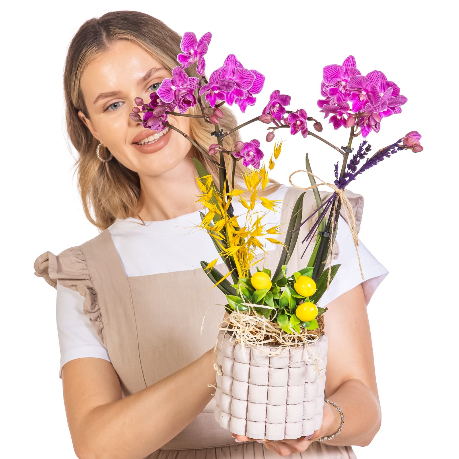 Saffron Mosaic Seramikte Orkide
