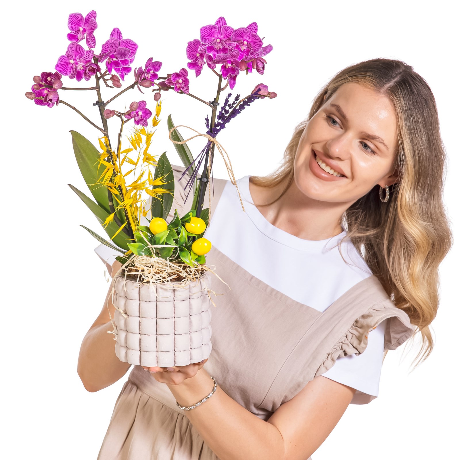 Saffron Mosaic Seramikte Orkide