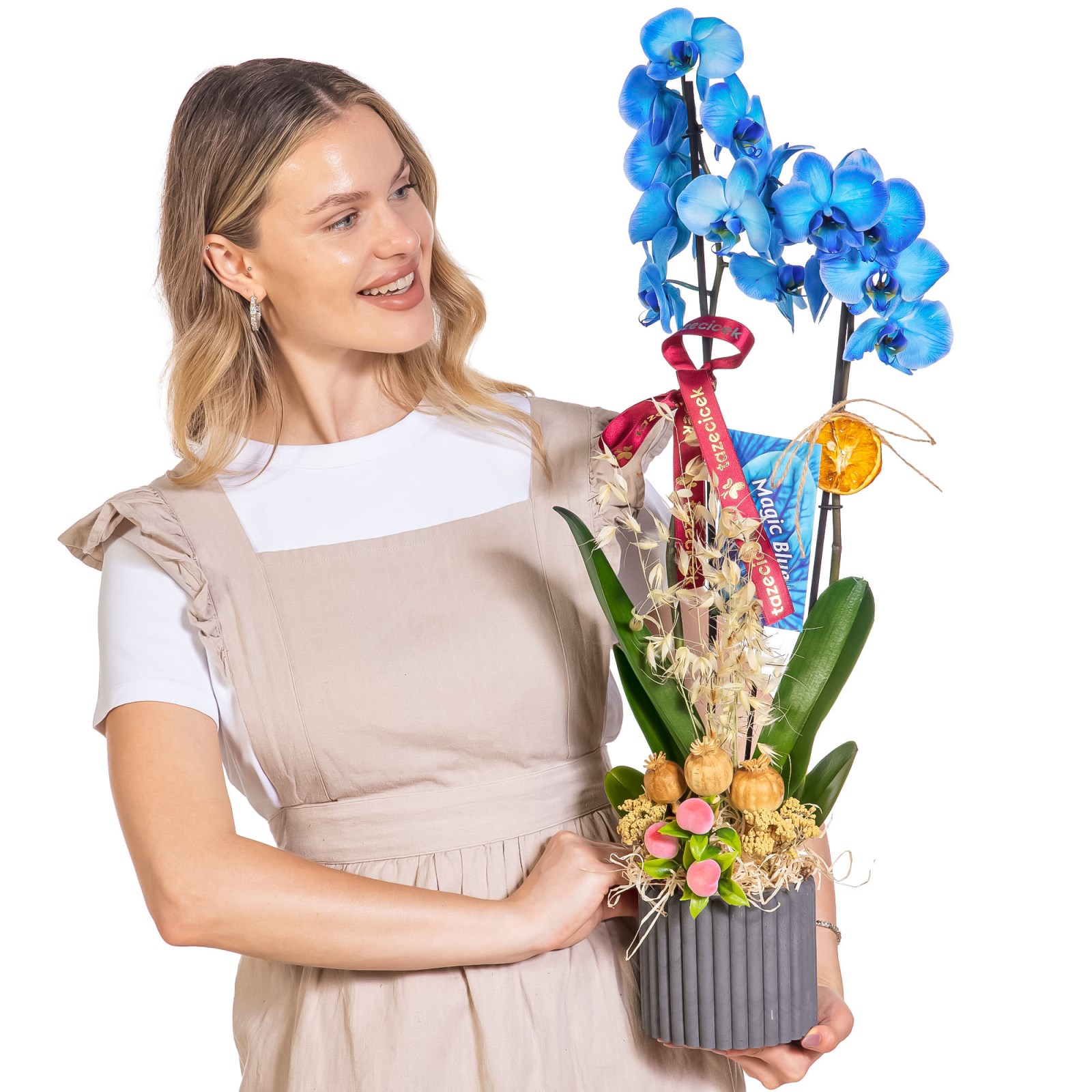 Opal Indigo Seramikte Orkide