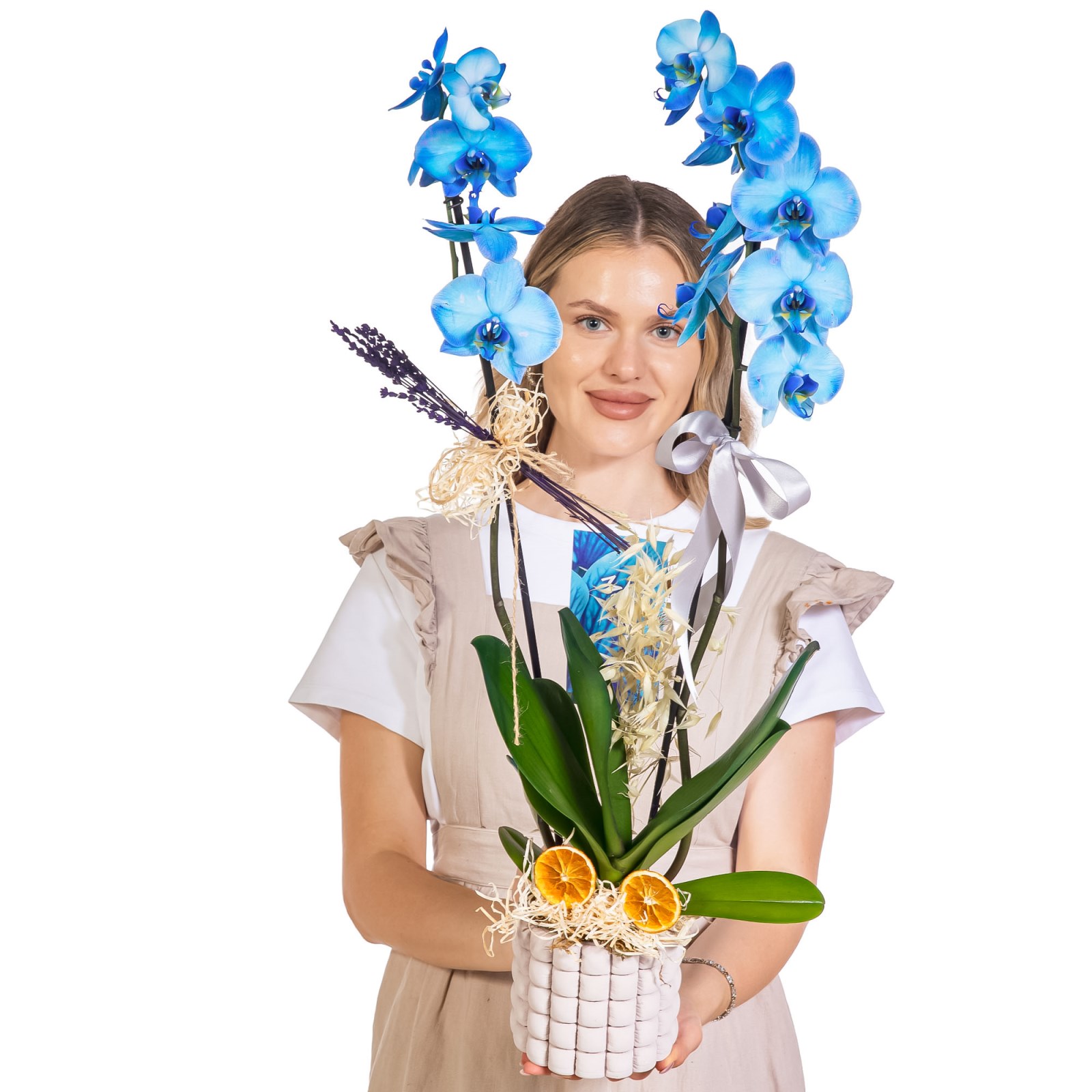Crystal Blue Seramikte Orkide