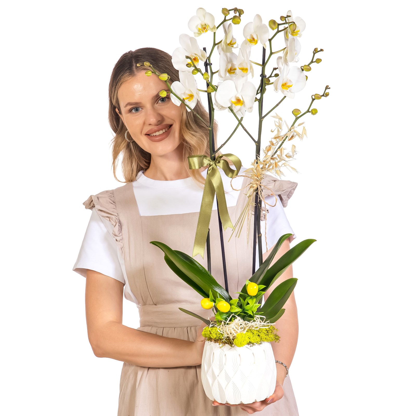 Botanical Ivory Seramikte Orkide