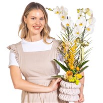 Fresh Whiteness Çift Dal Beyaz Orkide