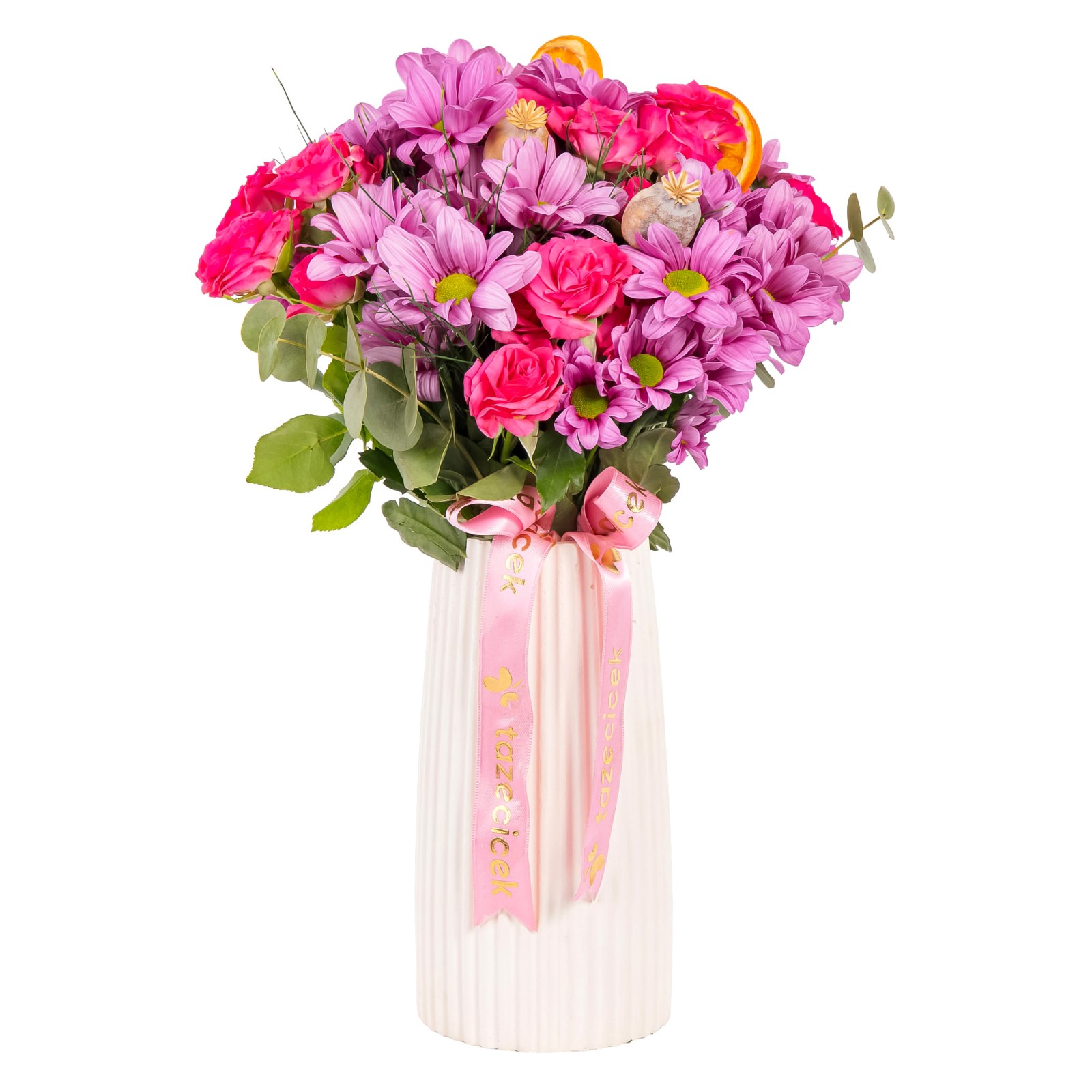 Satin Magenta Vazoda Kasımpatı