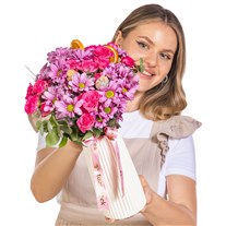 Satin Magenta Vazoda Kasımpatı