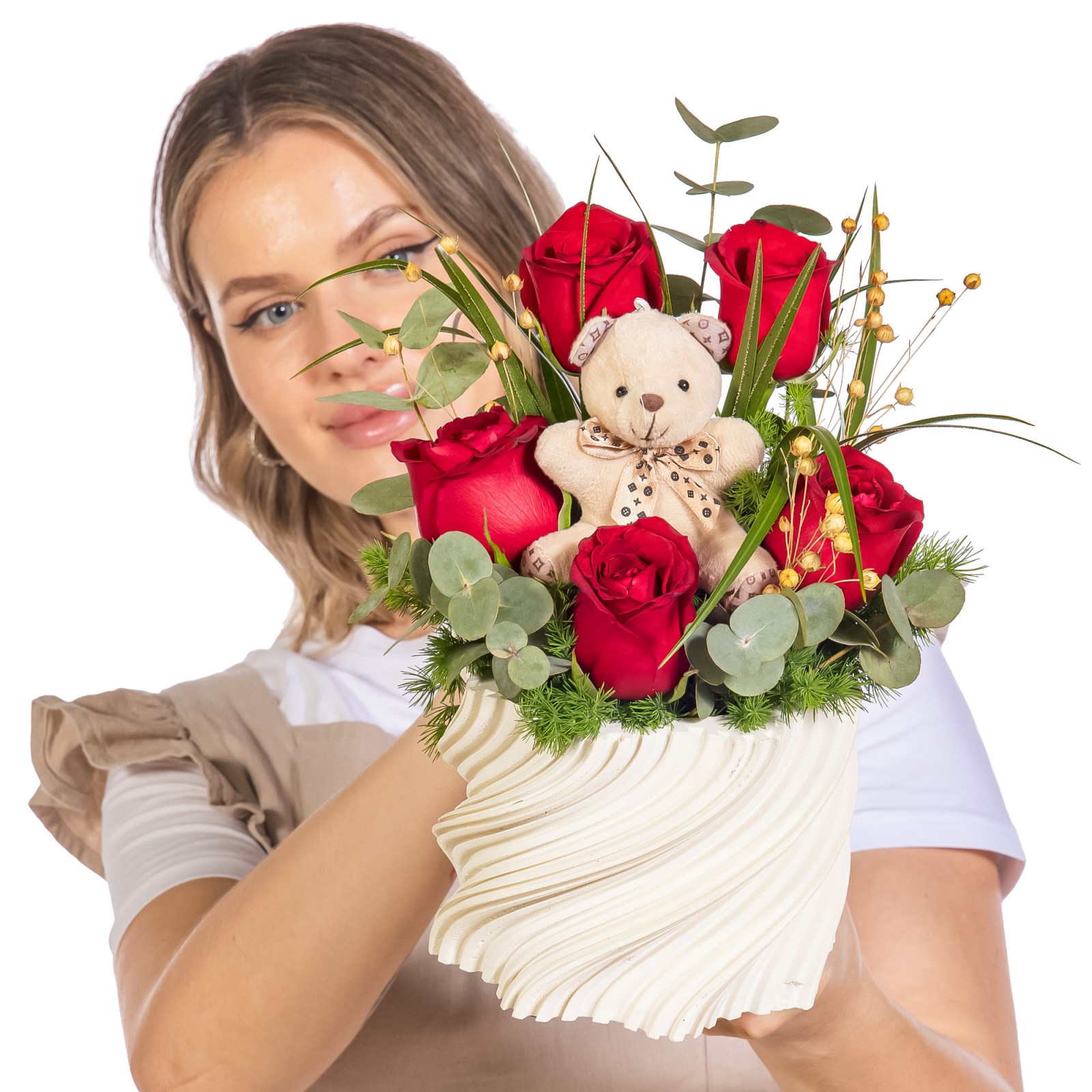 Teddy Romance Gül Aranjmanı