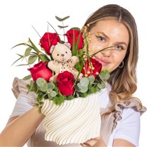 Teddy Romance Gül Aranjmanı