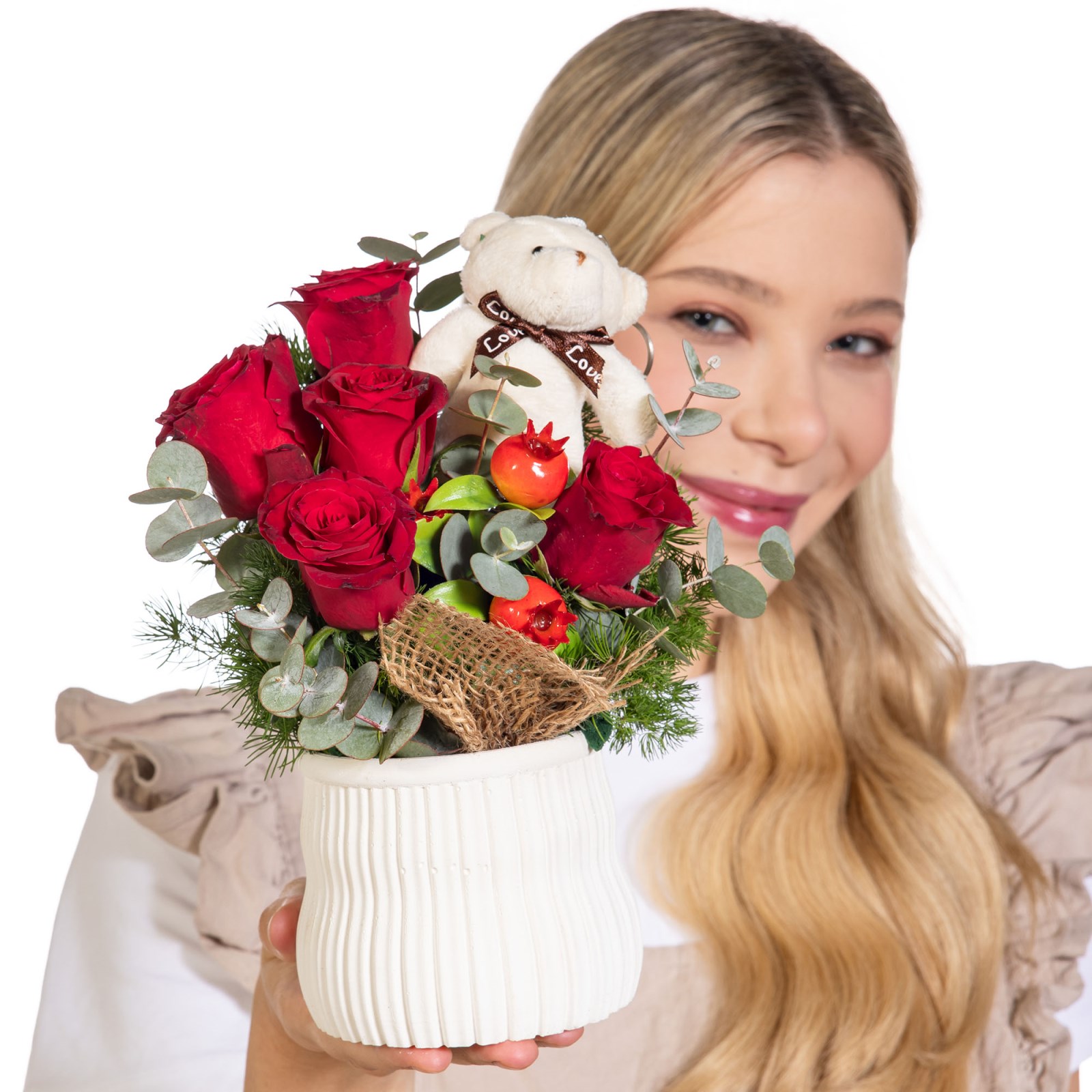 Little Valentine Ayıcıklı Güller