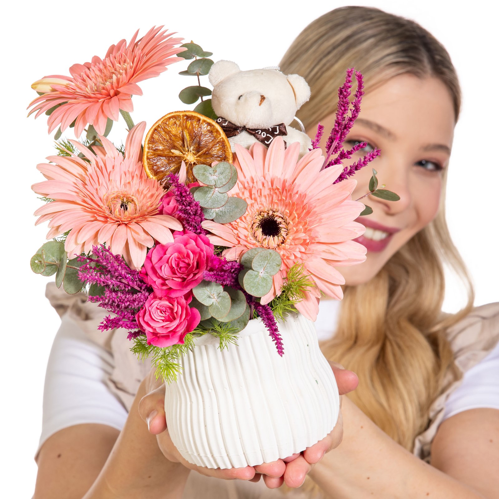 Peach Sweetheart Gerbera Neşesi