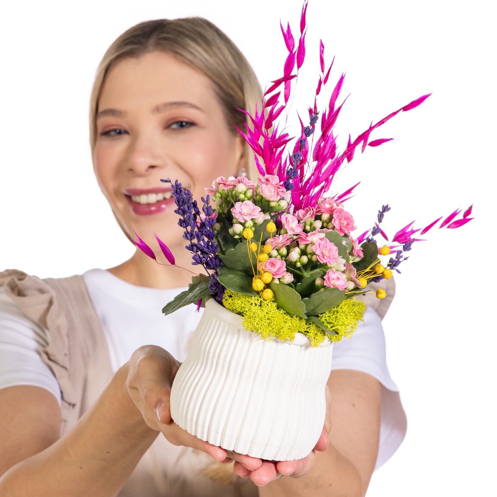 Pink Sprig Pembe Kalanşo Aranjmanı