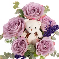 Lilac Lullaby Ayıcıklı Lila Güller
