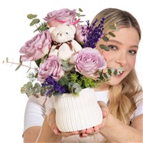 Lilac Lullaby Ayıcıklı Lila Güller
