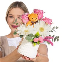 Rosy Hello Güllü Merhaba Aranjmanı