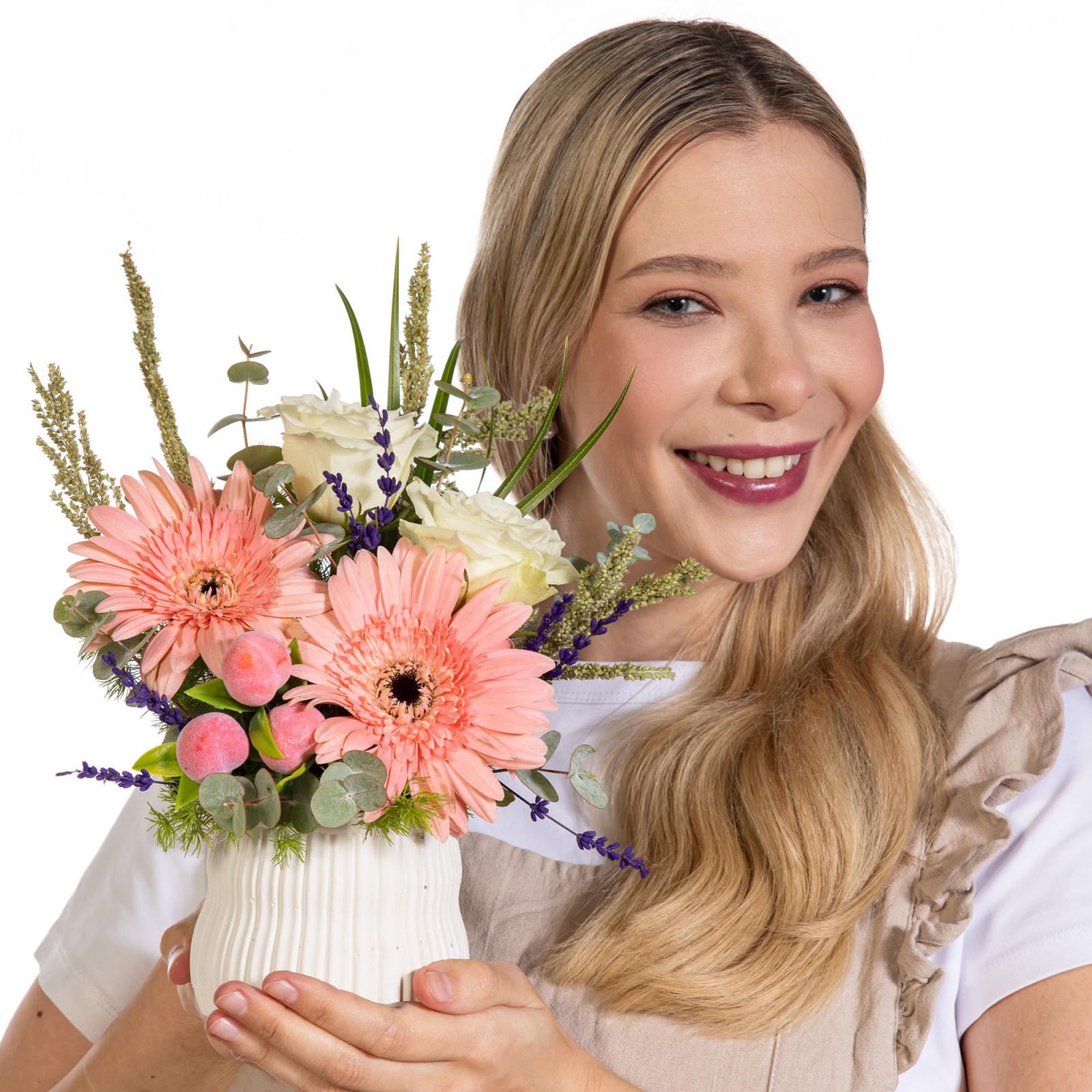 Peach Whisper Gerbera ve Güller