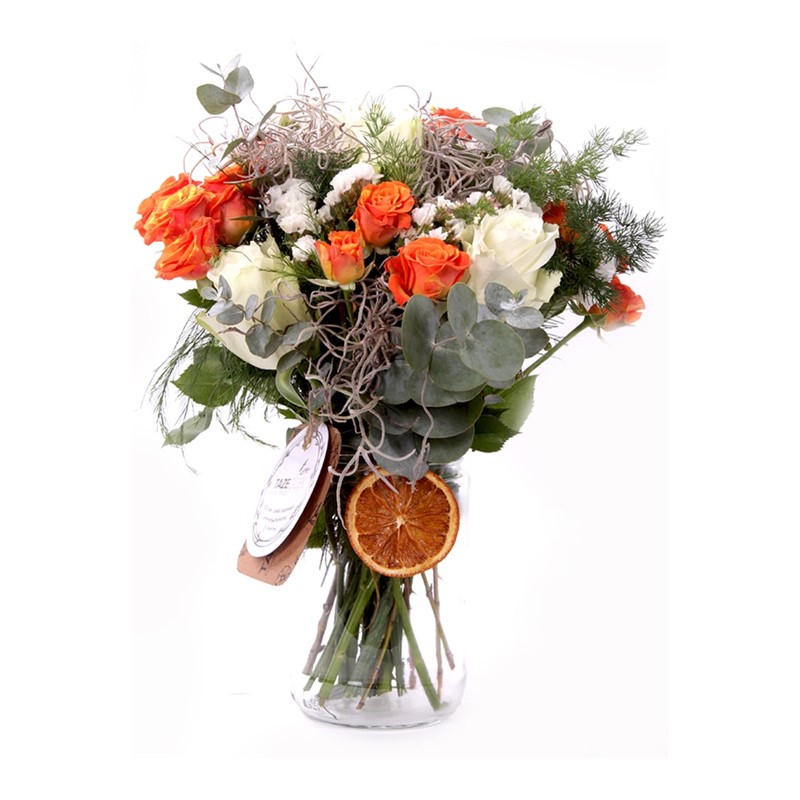 Regal Orange Kavanozda Çiçekler
