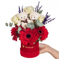 Teddy Heart Gül ve Gerberalar