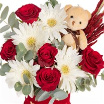 Ruby Sweetheart Gül ve Gerberalar