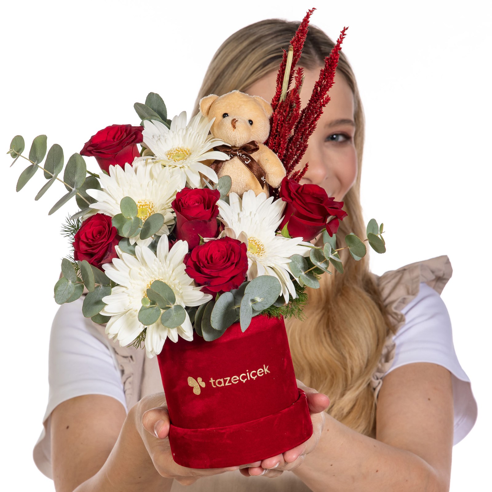 Ruby Sweetheart Gül ve Gerberalar