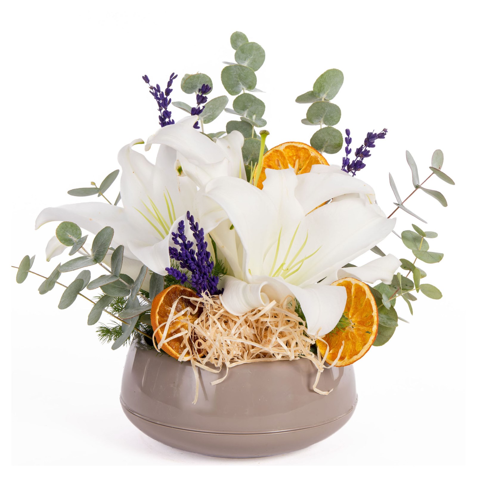 Citrus Pearl Beyaz Lilyum Aranjmanı