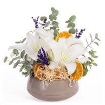Citrus Pearl Beyaz Lilyum Aranjmanı