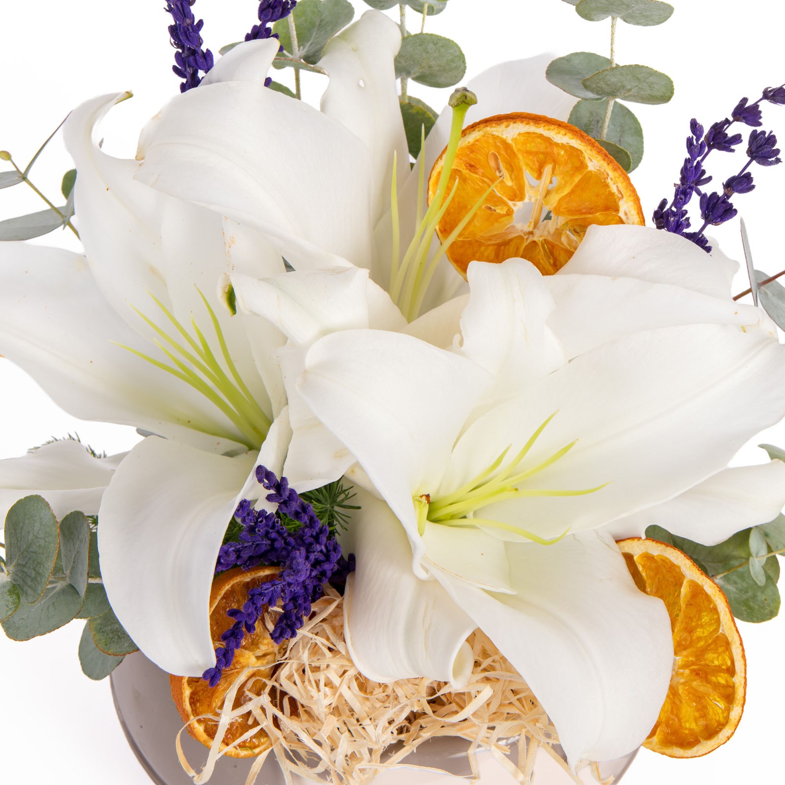 Citrus Pearl Beyaz Lilyum Aranjmanı