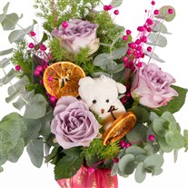 Lilac Sweetie Ayıcıklı Lila Güller