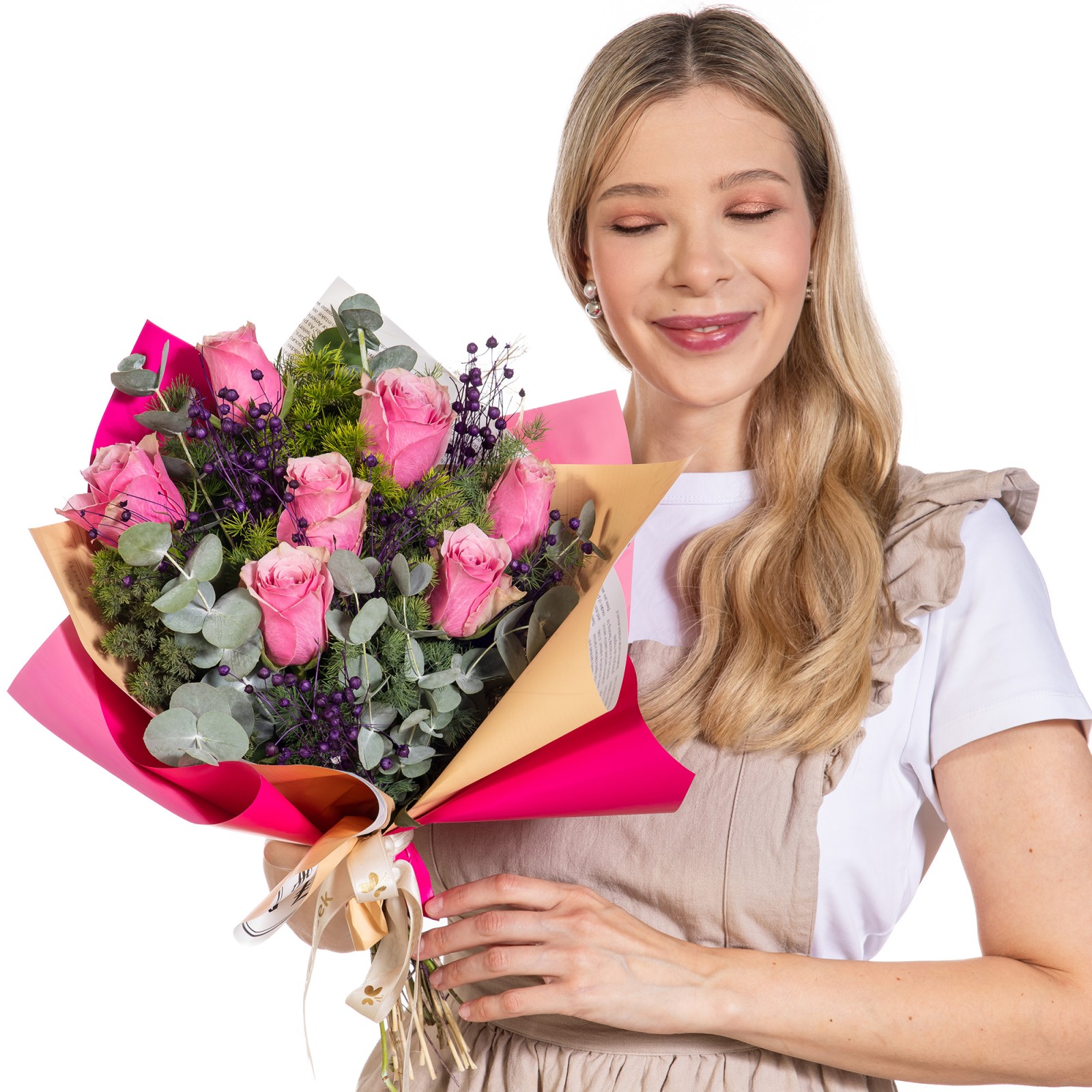 Pink Bonbon Pembe Gül Buketi