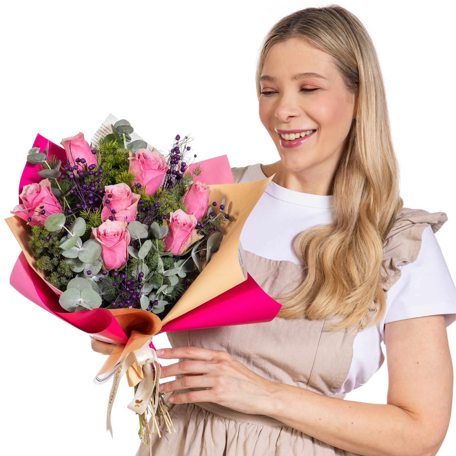 Pink Bonbon Pembe Gül Buketi