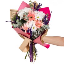 Peach Giggle Gerbera ve Papatya Buketi