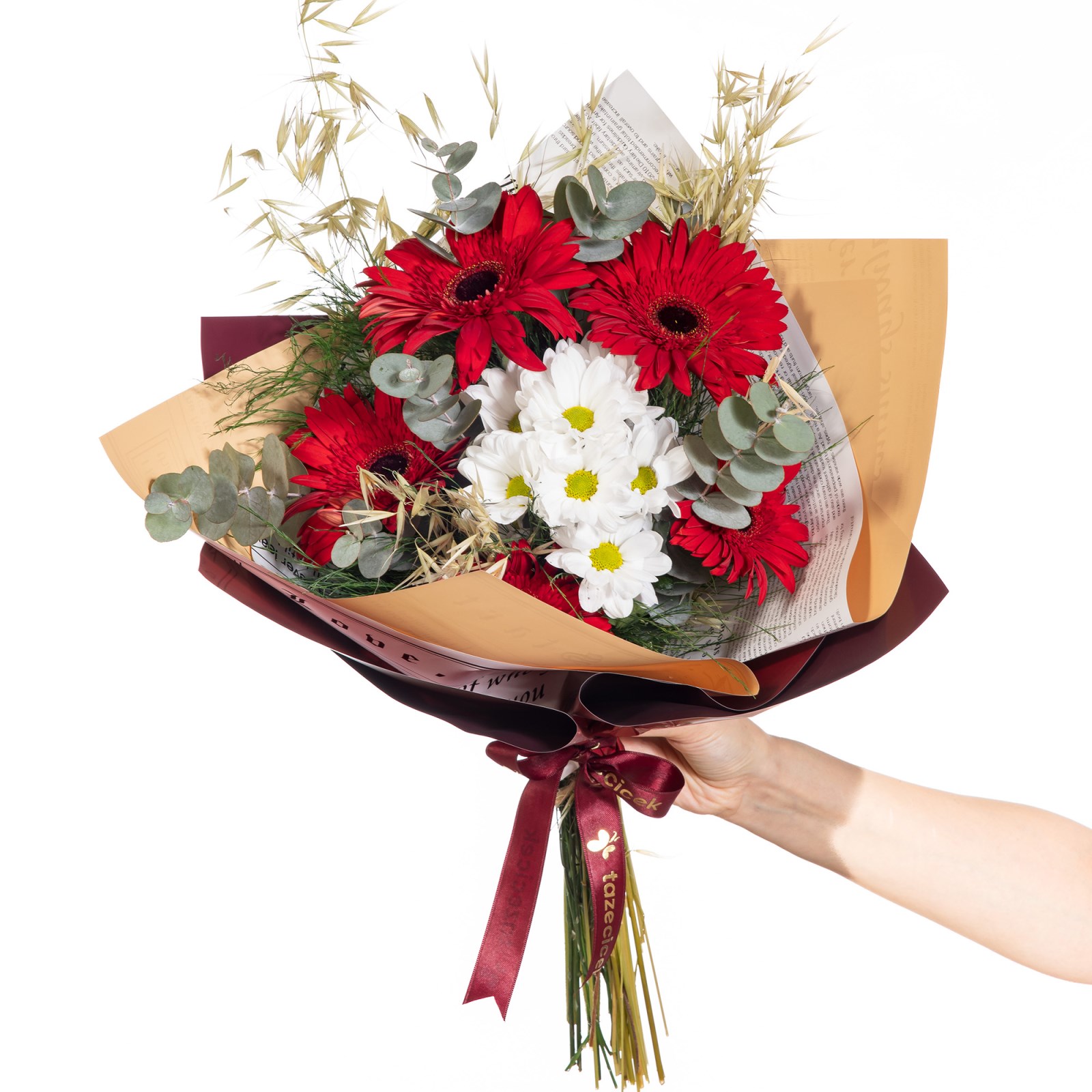 Cherry Daisy Kırmızı Gerbera Buketi