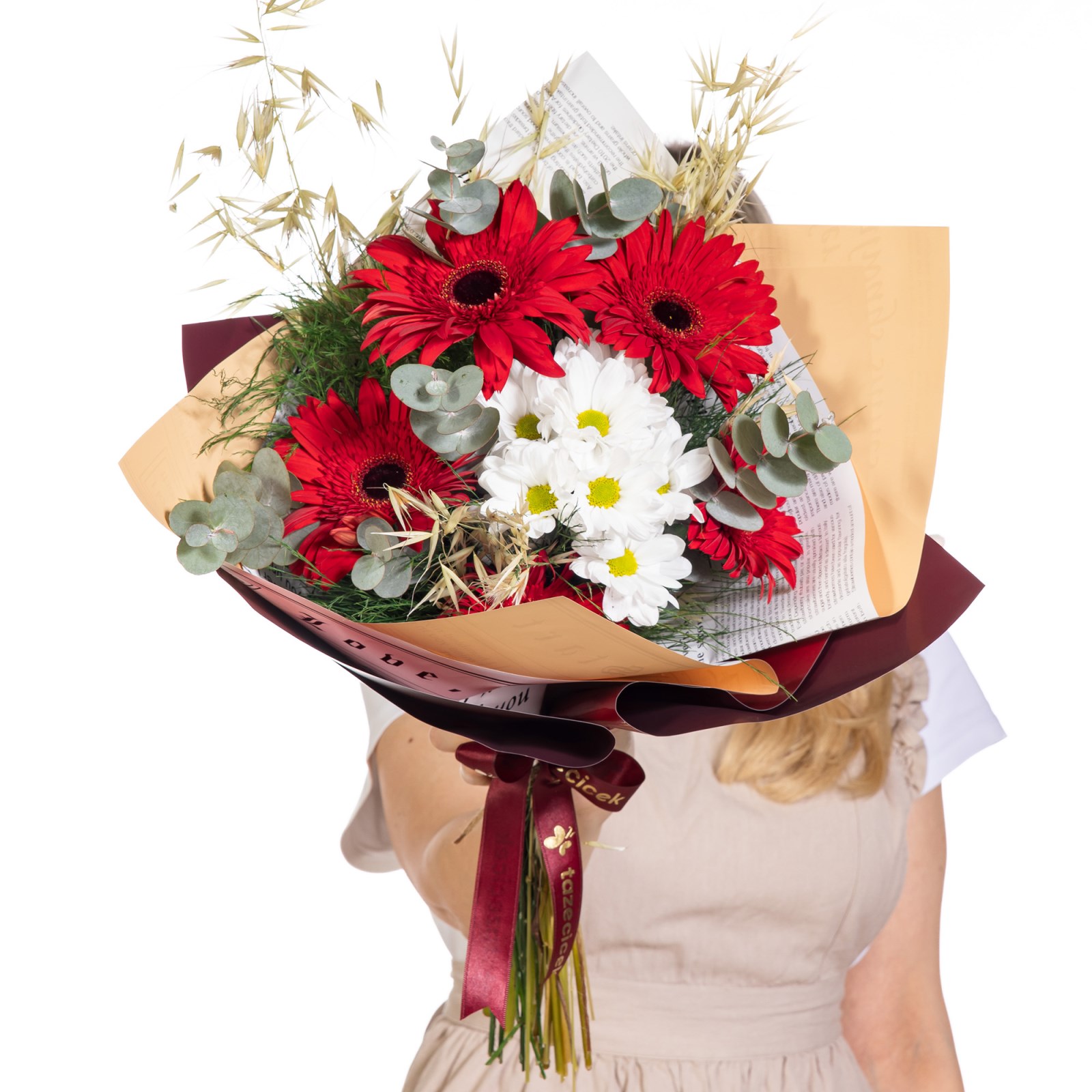 Cherry Daisy Kırmızı Gerbera Buketi
