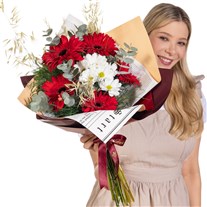 Cherry Daisy Kırmızı Gerbera Buketi
