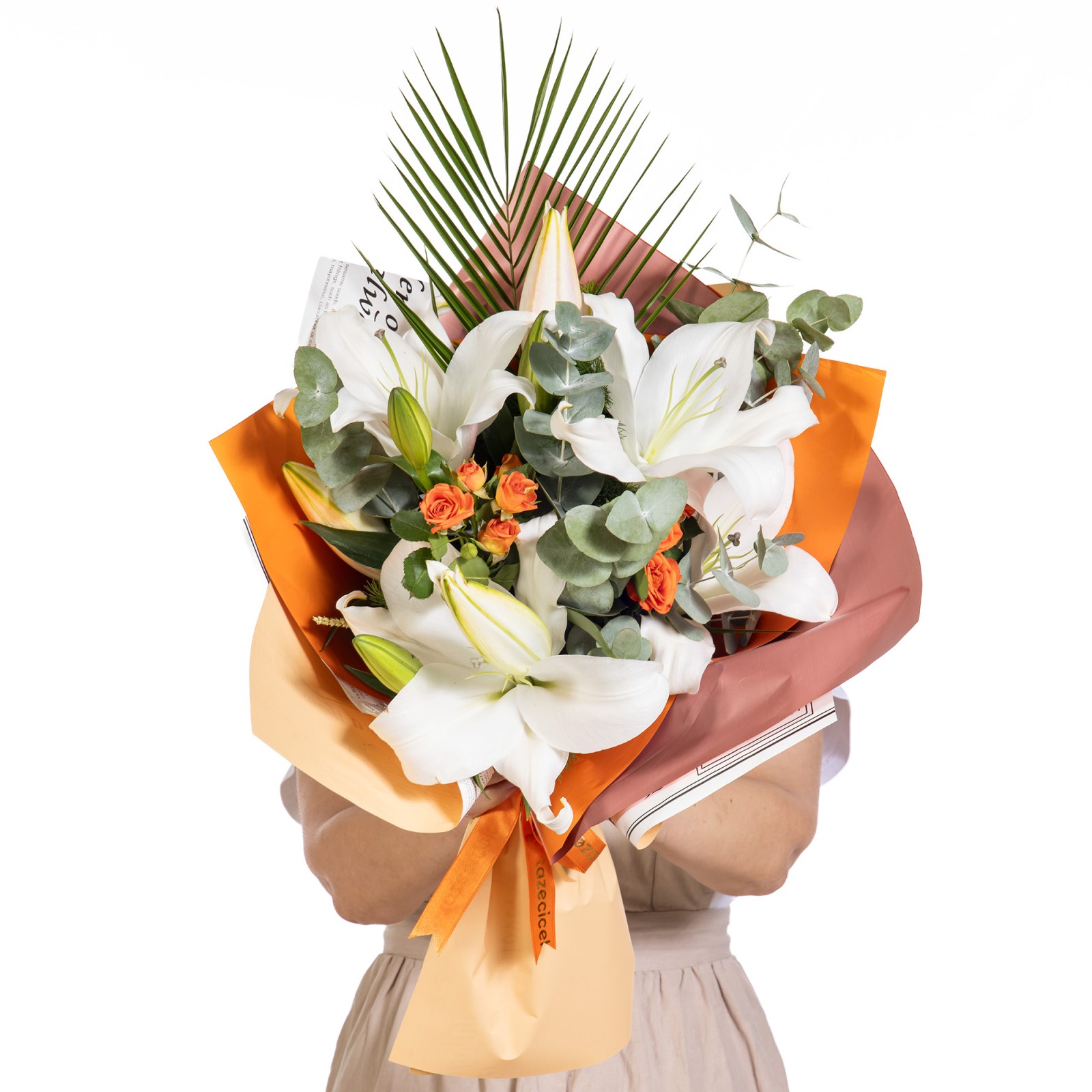 Apricot Serenade Lilyum ve Gül Buketi