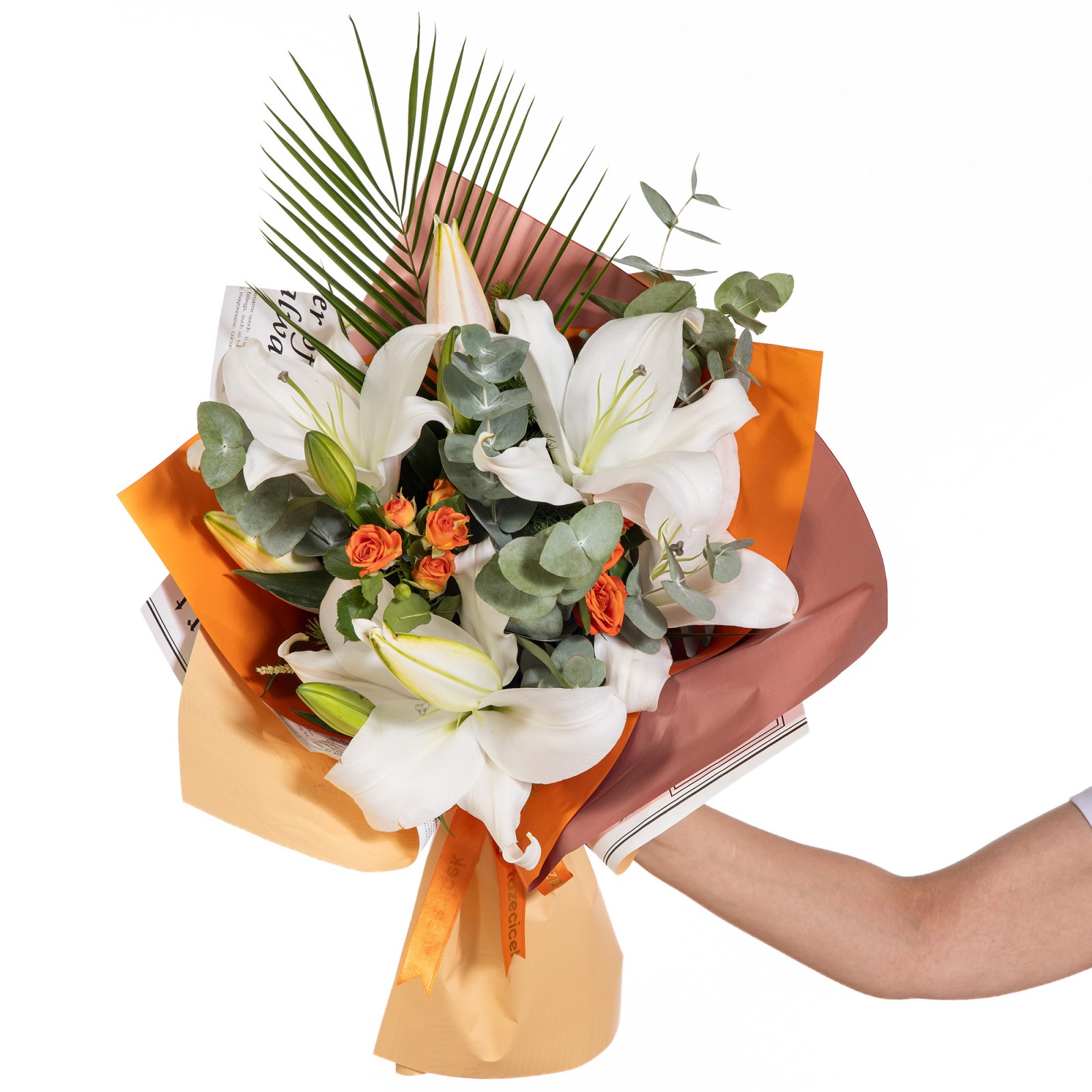 Apricot Serenade Lilyum ve Gül Buketi