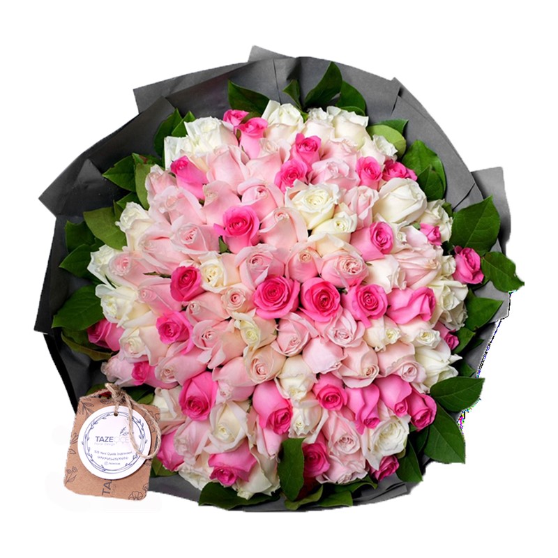 Colorful 99 Soft Roses Bouquet